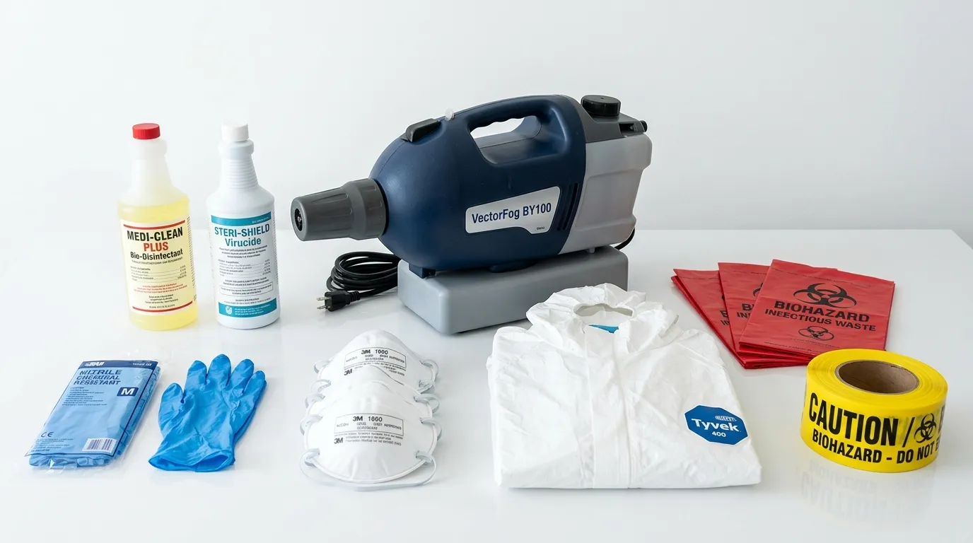 Professional biohazard remediation crew working in Joliet