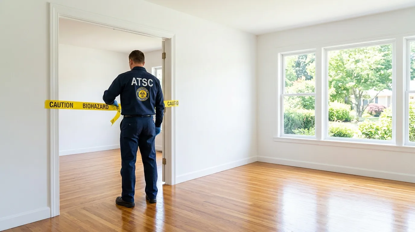 Certified biohazard cleanup crew performing Decomposition Cleanup in Joliet